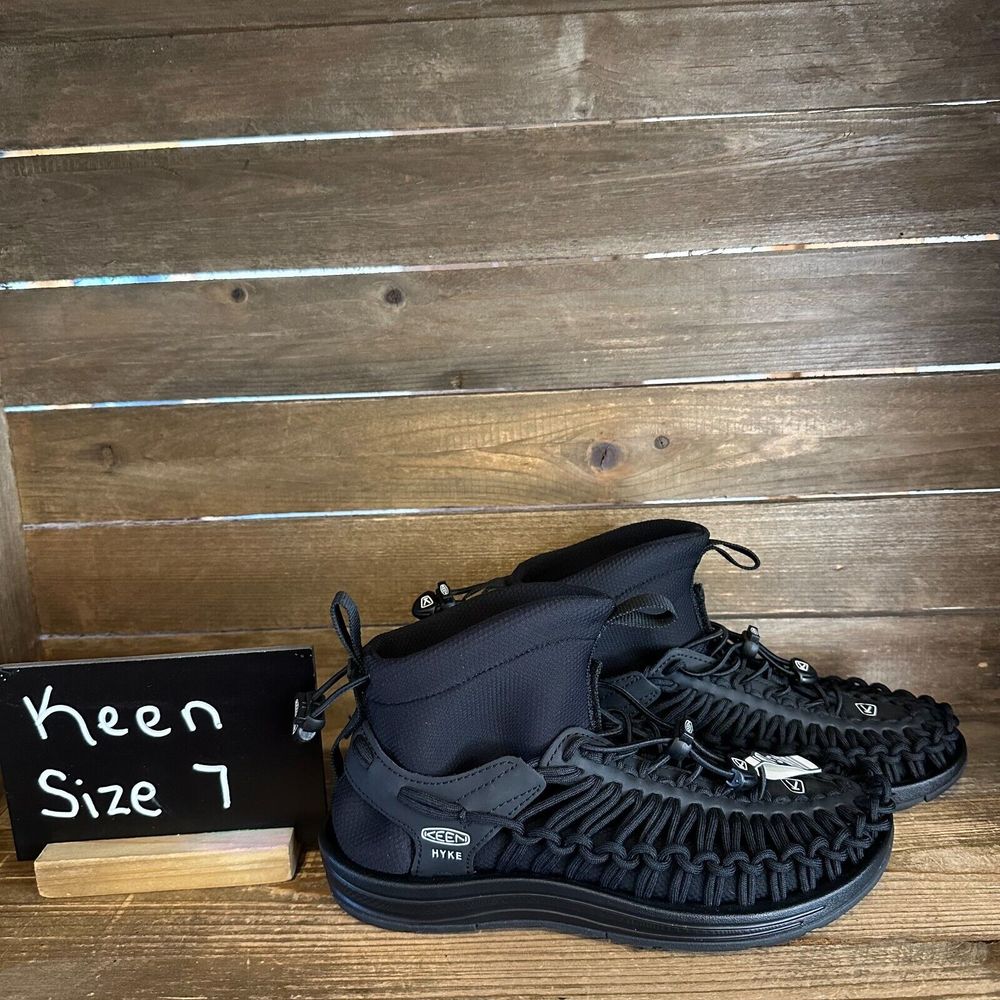 New Nwob Womens Keen Uneek High Top X Hyke Black Ankle Boots Shoes Size 7 M